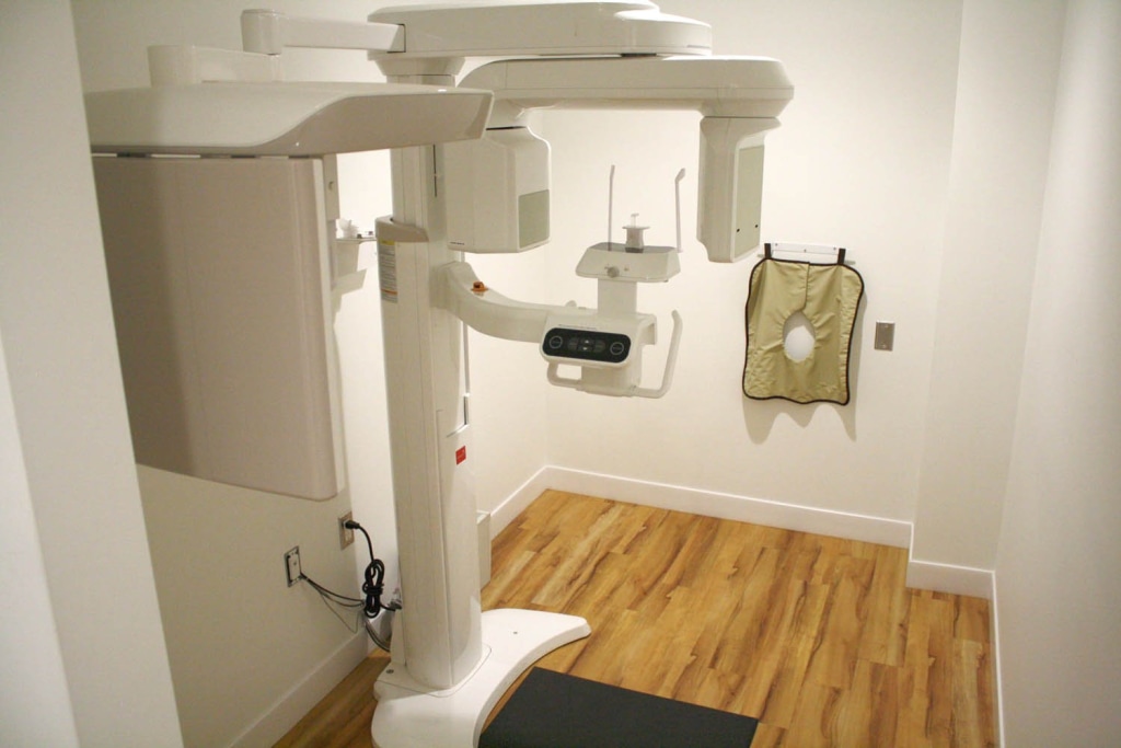 A dental X-ray machine at Prairie Smiles Dental Group.