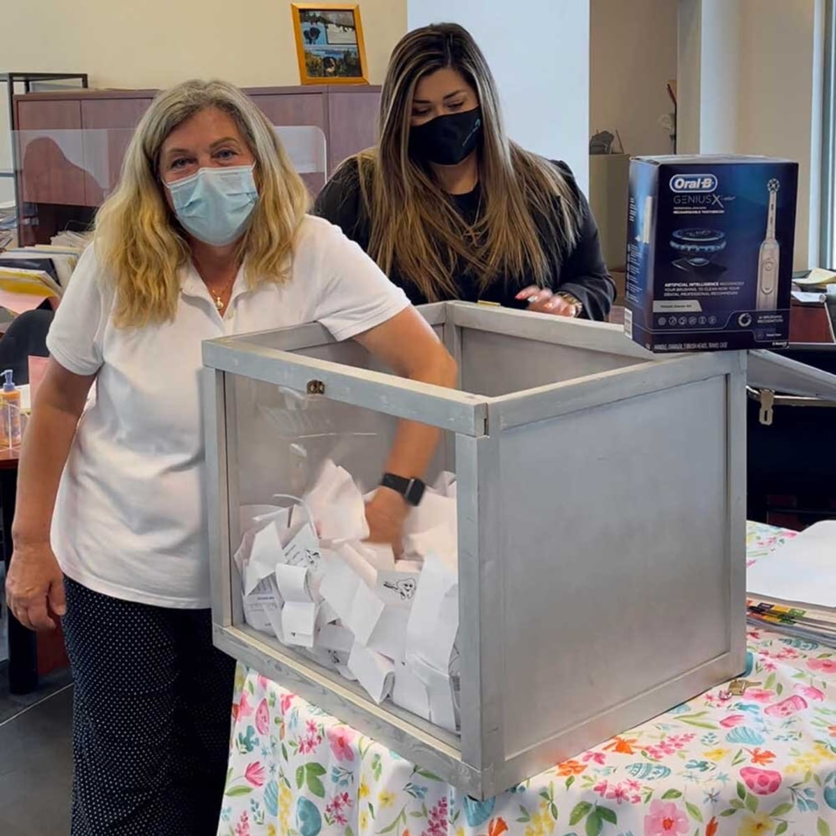 Partnered with local businesses for electric toothbrush draw.