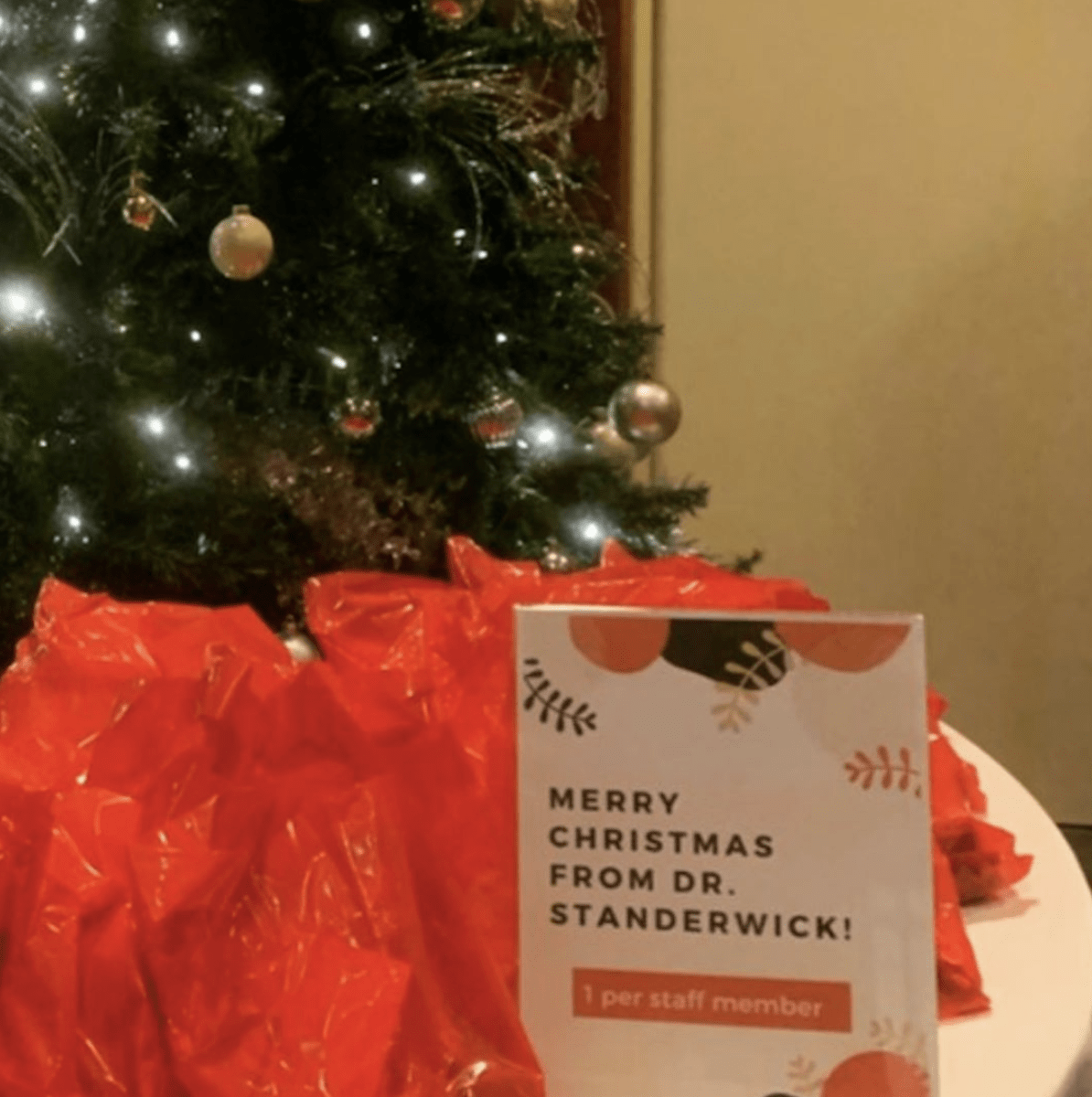 We give tooth goody bags to Tsawwassen co-workers each December.