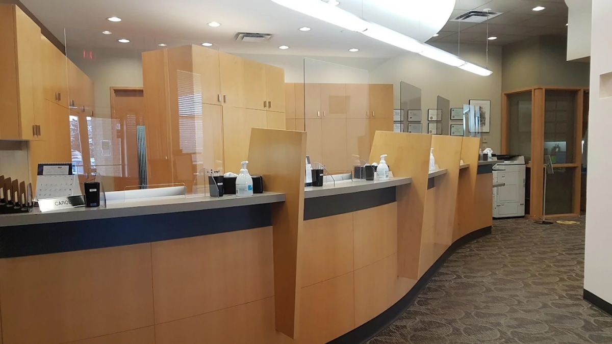 Reception desk at Southgate Dental Centre.