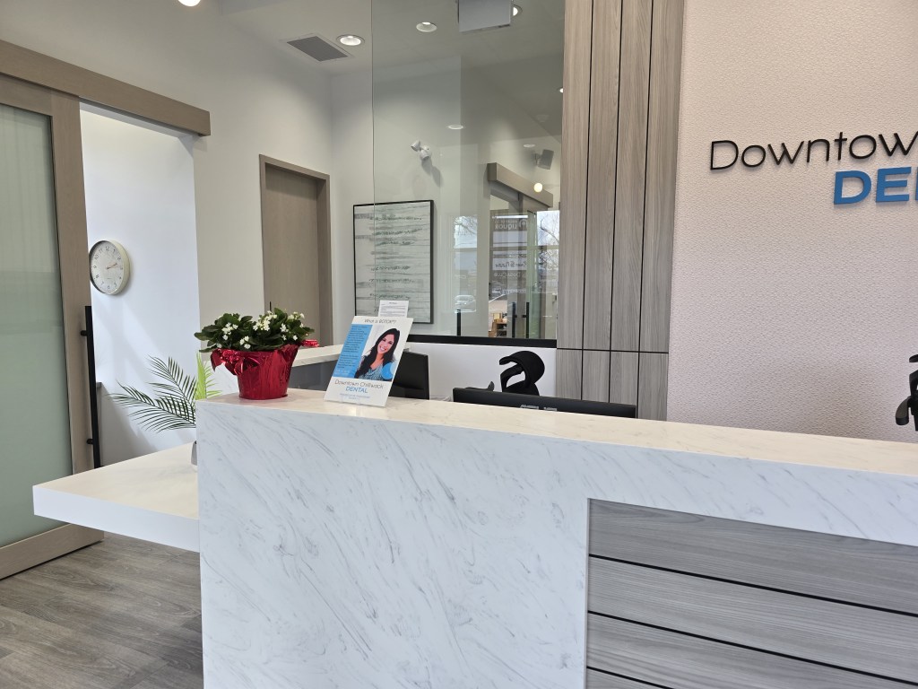 Reception desk at Downtown Chilliwack Dental
