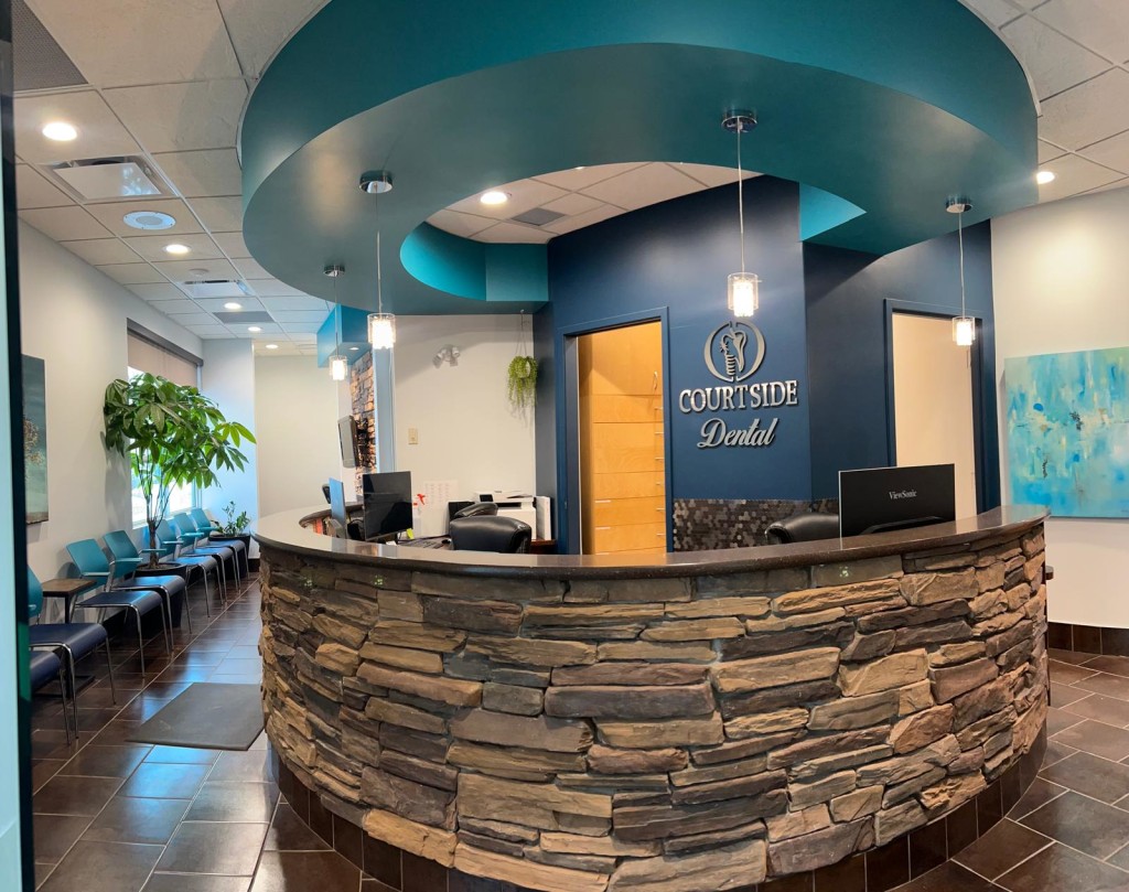 Reception area at Courtside Dental