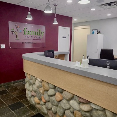 Reception desk at Family Dental Care