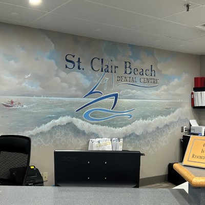 Reception desk at St. Clair Beach Dental Centre
