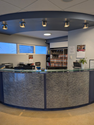 Reception desk at Norwood Dental