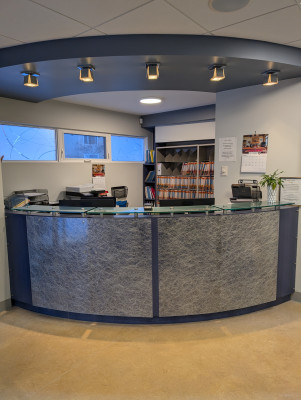 Reception desk at Norwood Dental