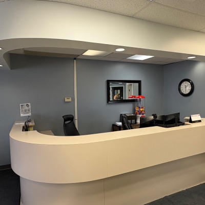 Reception desk at Wellspring Dental