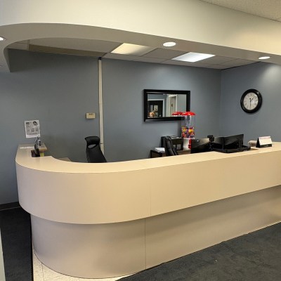 Reception desk at Wellspring Dental
