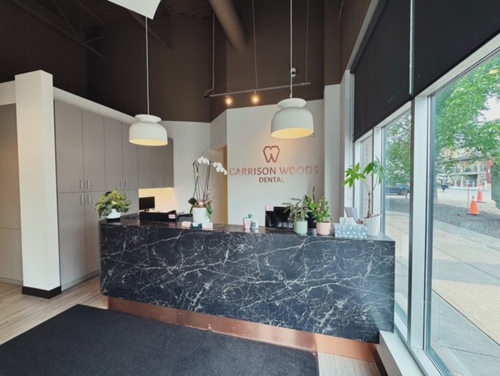 Reception area at Garrison Woods Dental
