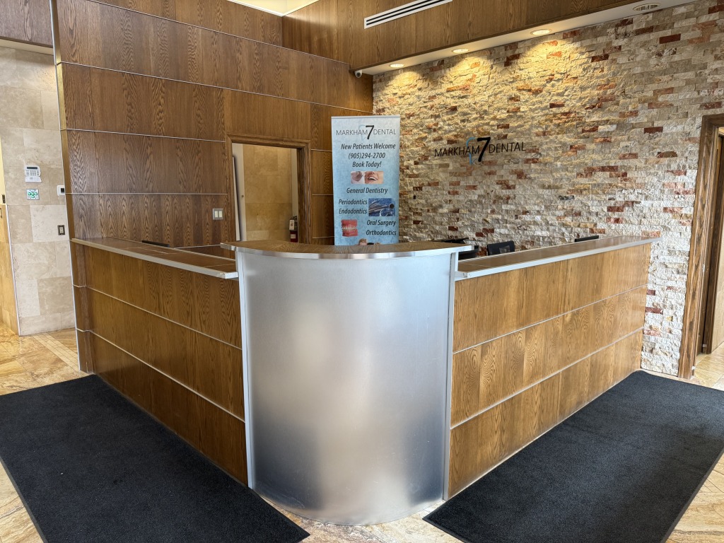 Reception desk at Markham 7 Dental