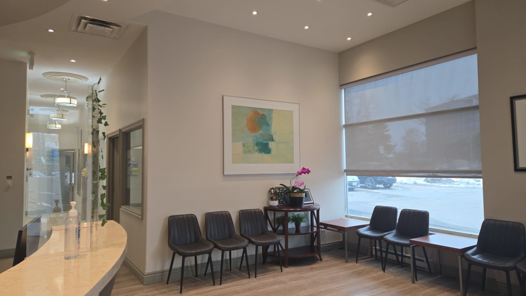 Reception area at Dawson Dental