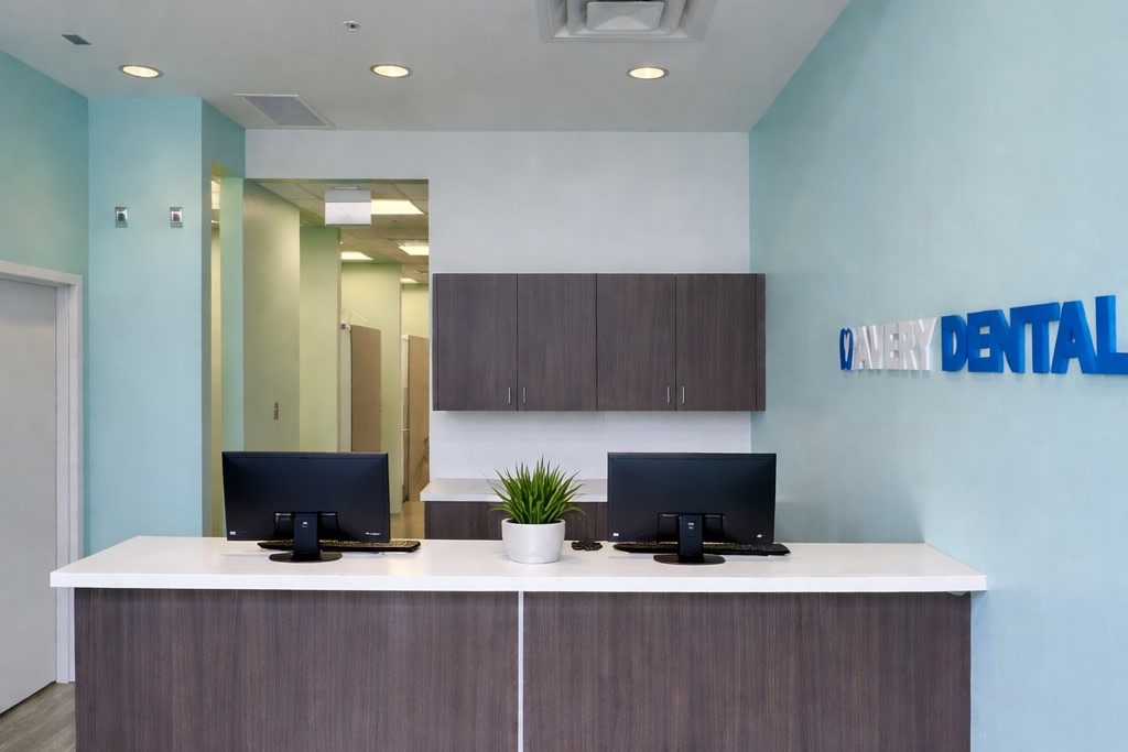 Reception area at Avery Dental