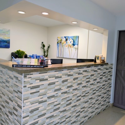 Reception desk at Robie Street Dental Centre