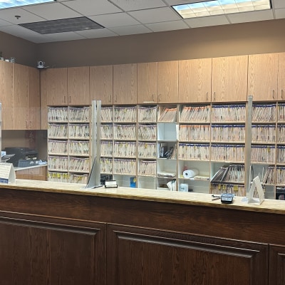 Reception desk at Alouette Dental Centre