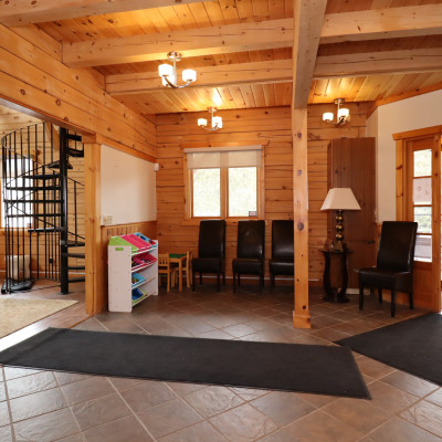 Waiting area at Log Home Dental
