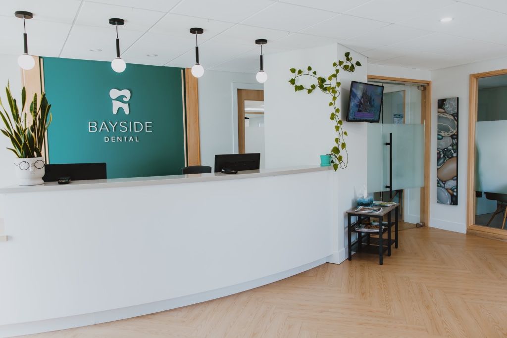Reception desk at Bayside Dental