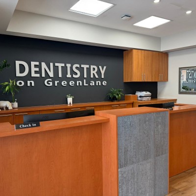Reception desk at Dentistry On GreenLane