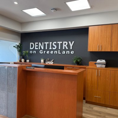 Reception desk at Dentistry On GreenLane