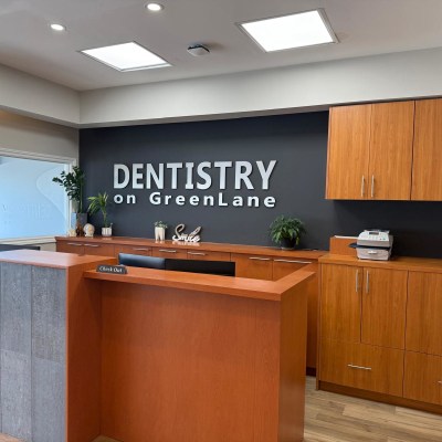 Reception desk at Dentistry On GreenLane