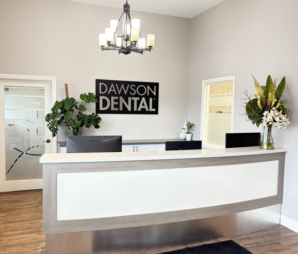 Reception desk at Dawson Dental