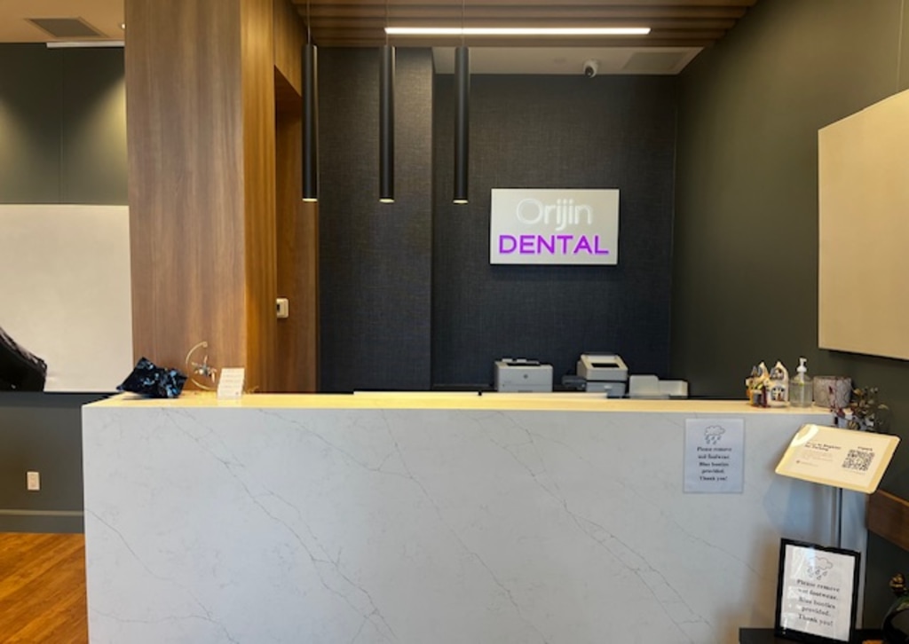 Reception desk at Orijin Dental