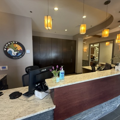 Reception desk at Wembley Dental Clinic