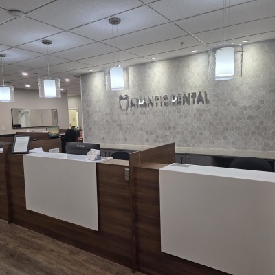 Reception desk at Atlantic Dental Centre
