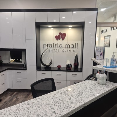 Reception desk at Prairie Mall Dental Clinic
