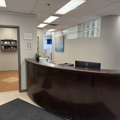 Reception desk at Allegra Dental