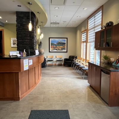 Waiting area at Canmore Dental Centre
