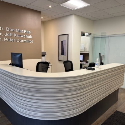 Reception desk at Peachland Dental Centre