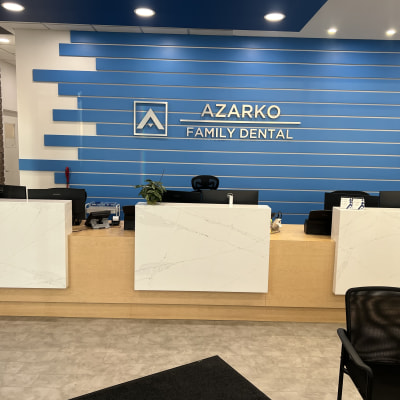 Reception desk at Azarko Dental Group