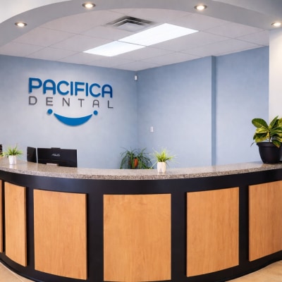 Reception desk at Pacifica Dental