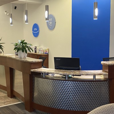 Reception desk at Chapel Hill Dental