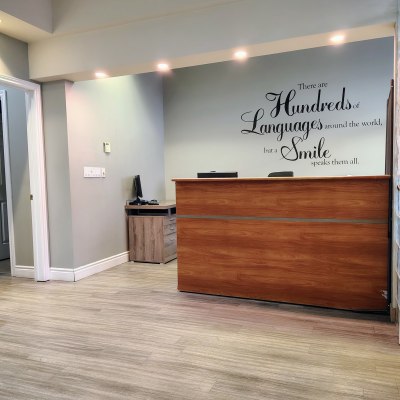 Reception desk at Kingswood Dentistry