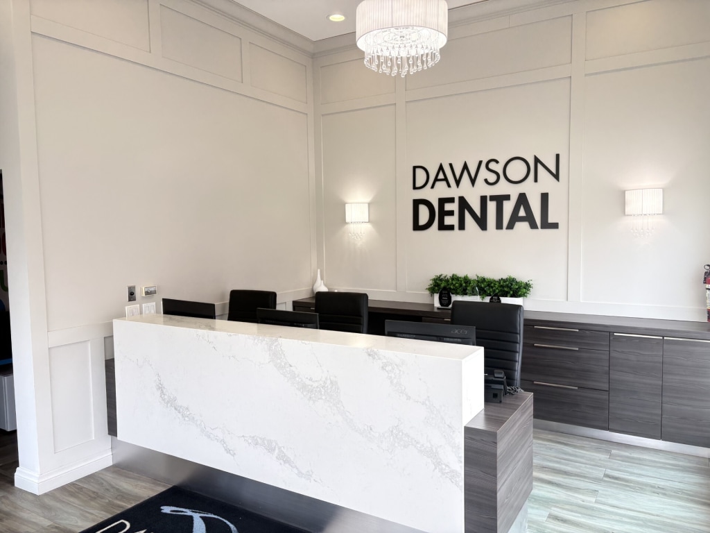 Reception area at Dawson Dental