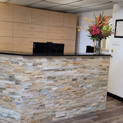 Reception desk at dentalhouse Glen Abbey Dental