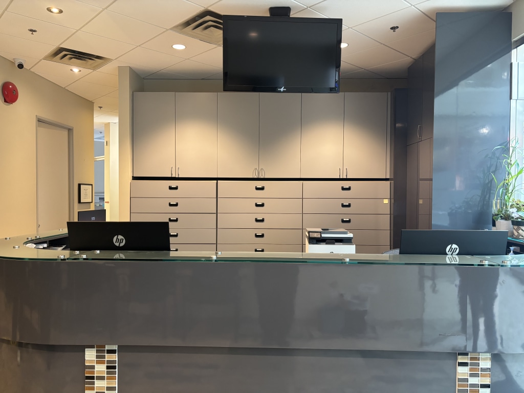 Reception desk at Gloucester Dental Centre