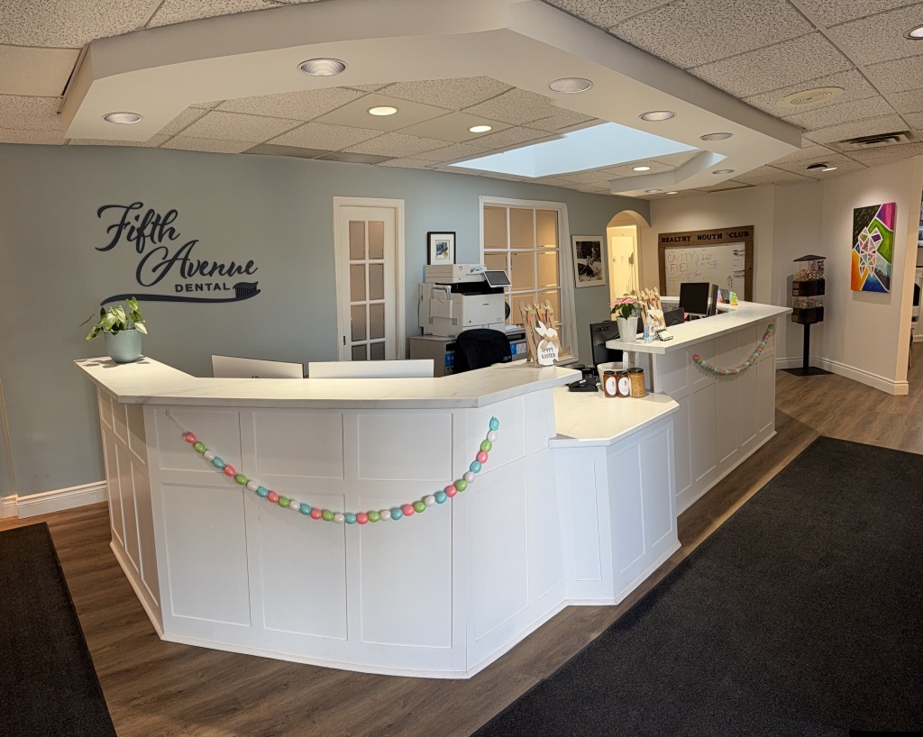Reception area at Fifth Avenue Dental