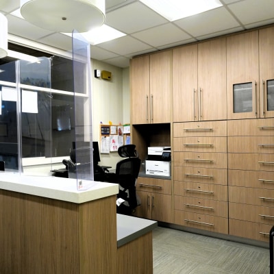 Reception desk at Country Hills Dentistry
