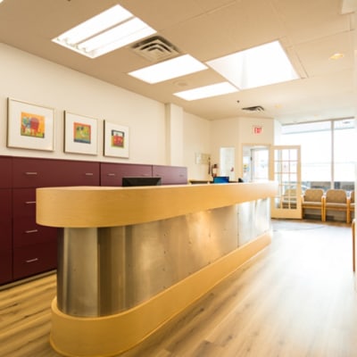 Reception area at Arenson Dental & Associates