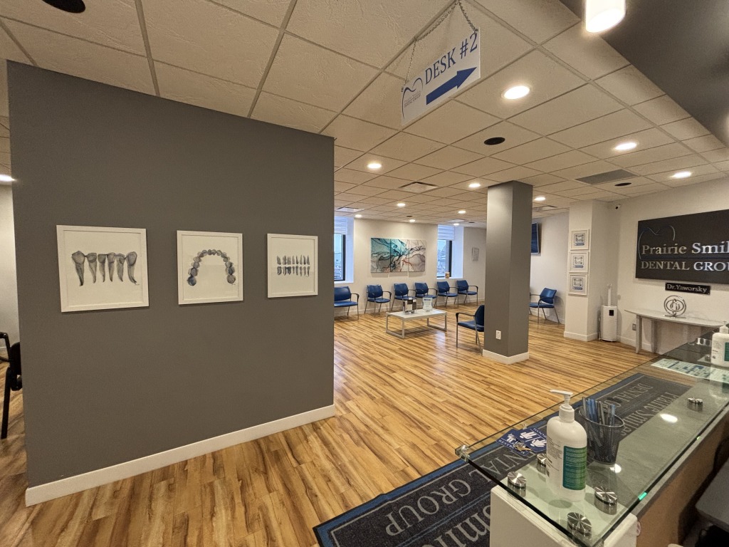 Reception area at Prairie Smiles Dental Group