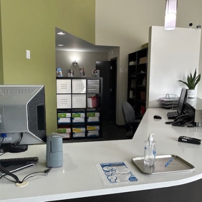 Reception desk at Fort Garry Dental Centre