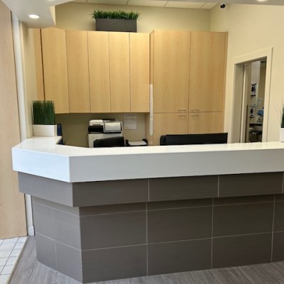 Reception area at Orchard Park Dental & Implant Center