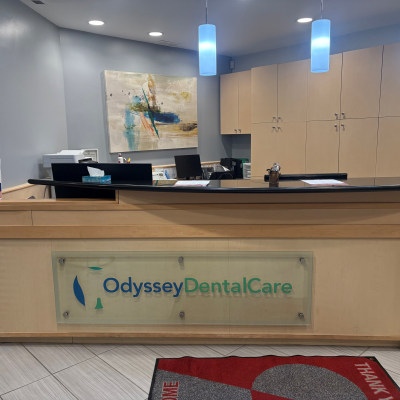 Reception desk at Odyssey Dental Care