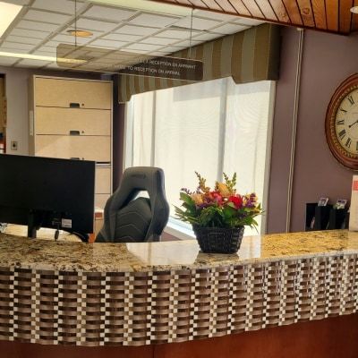 Reception desk at Alta Vista Dental Clinic