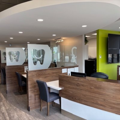 Reception area at Amirault Dental Centre