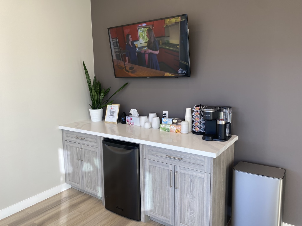 Coffee station at Cornerstone Dental Wellness