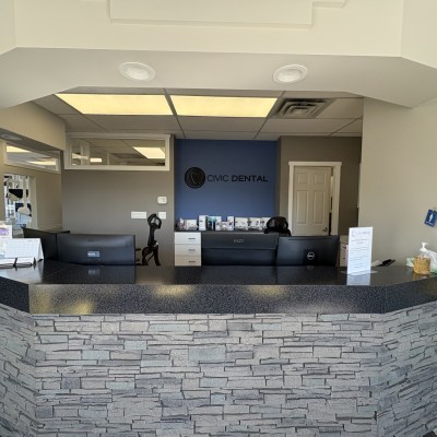 Reception area at Civic Dental