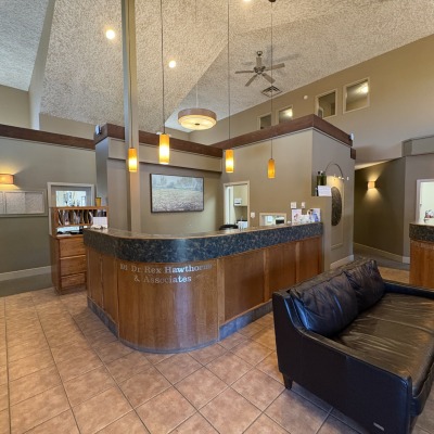 Reception desk at Cornerstone Dental Group